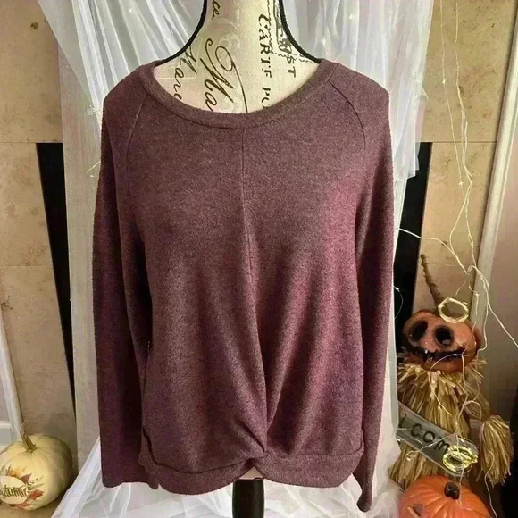 Socialite Burgundy Long-sleeve Sweater. Medium. Gently used. - Picture 1 of 4